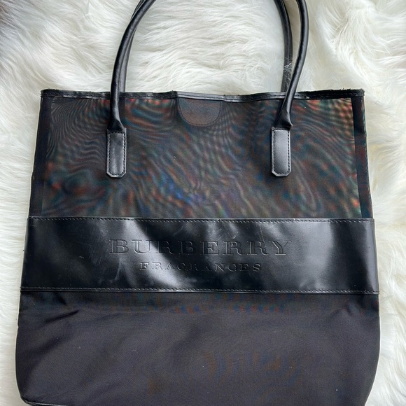 Burberry Fragrances Black Mesh Tote Bag. - Picture 2 of 7